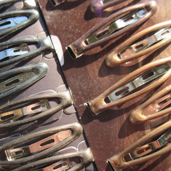 8 Goody Shiny Gel Epoxy Metal Hair Snap Clips - Picture 2 of 7